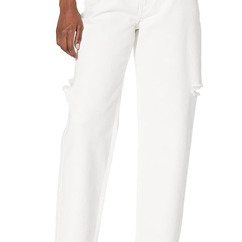 The Drop Kasen White Wide Leg Slit Demim Pants NWT